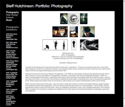 photographer website design