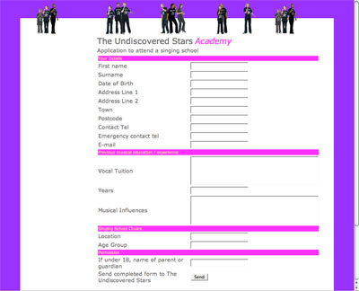 music business website design